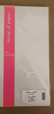 House of Paper 140sq Romanesque Pearl Card pack of 20